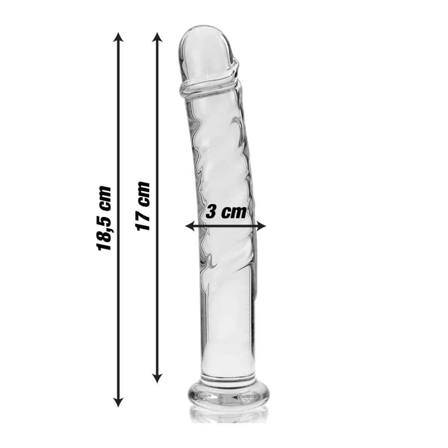 NEBULA SERIES BY IBIZA - MODELLO 16 DILDO IN VETRO BOROSILICATO 18,5 X 3 CM ROSA